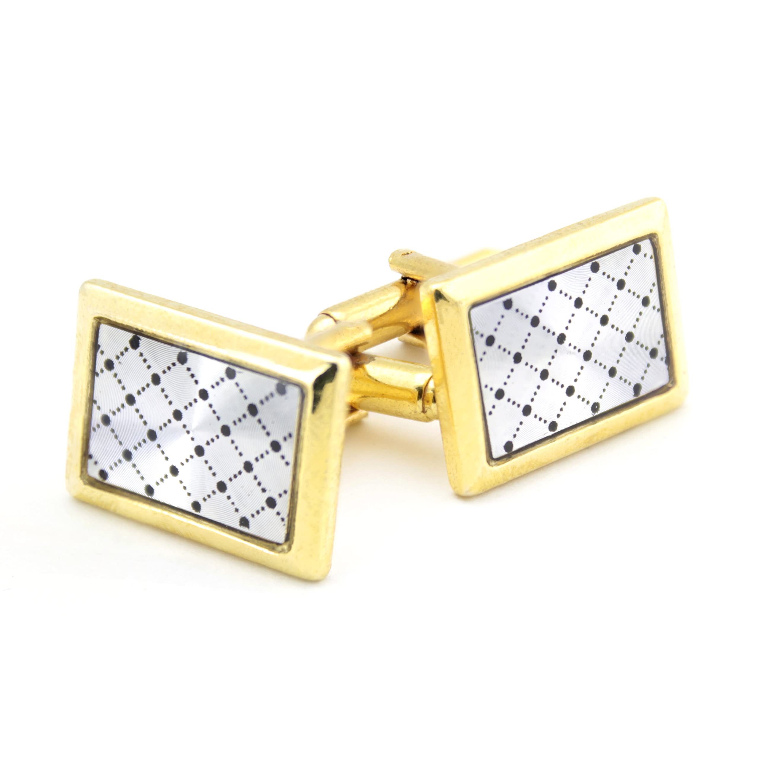 Kavove The Check Tech Silver & Golden Cufflink For Men (B0B9HXHYQV) Amazon Price History, Amazon Price Tracker