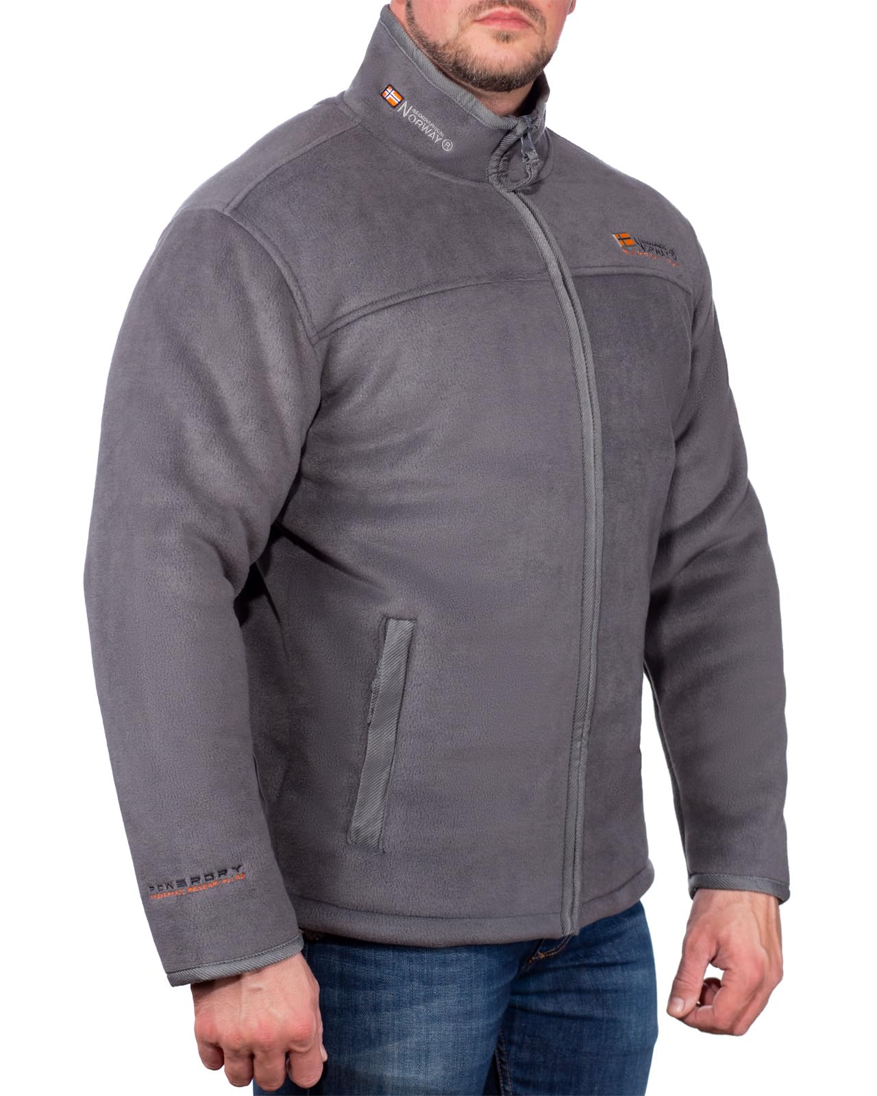 Geographical Norway Męska kurtka polarowa model 24 Dark Grey M, Ciemnoszary – 24, M