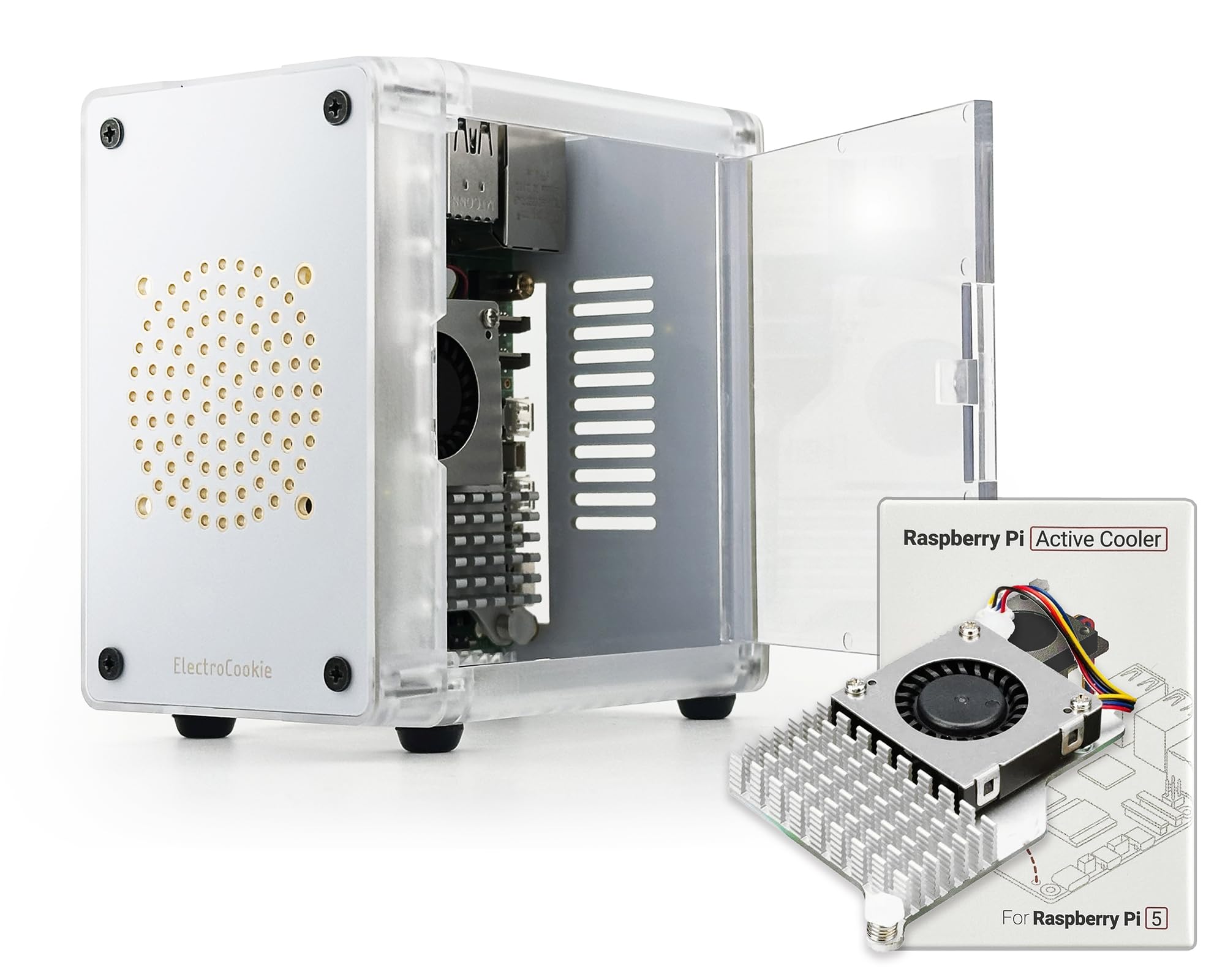Raspberry Pi 5 8gb ミニPC 冷却ファン付き Amazon.com: ElectroCookie Mini PC Case for Raspberry Pi 5 – Side