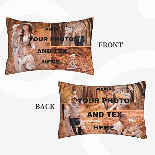 Miniatura 2 de Funda de almohada personalizada, funda de almohada personalizada con impresión de doble cara con imágenes, fotos, texto, almohadas decorativas