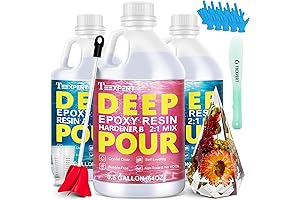 Teexpert Deep Pour Epoxy Resin-1.5 Gallon Crystal Clear Casting Epoxy