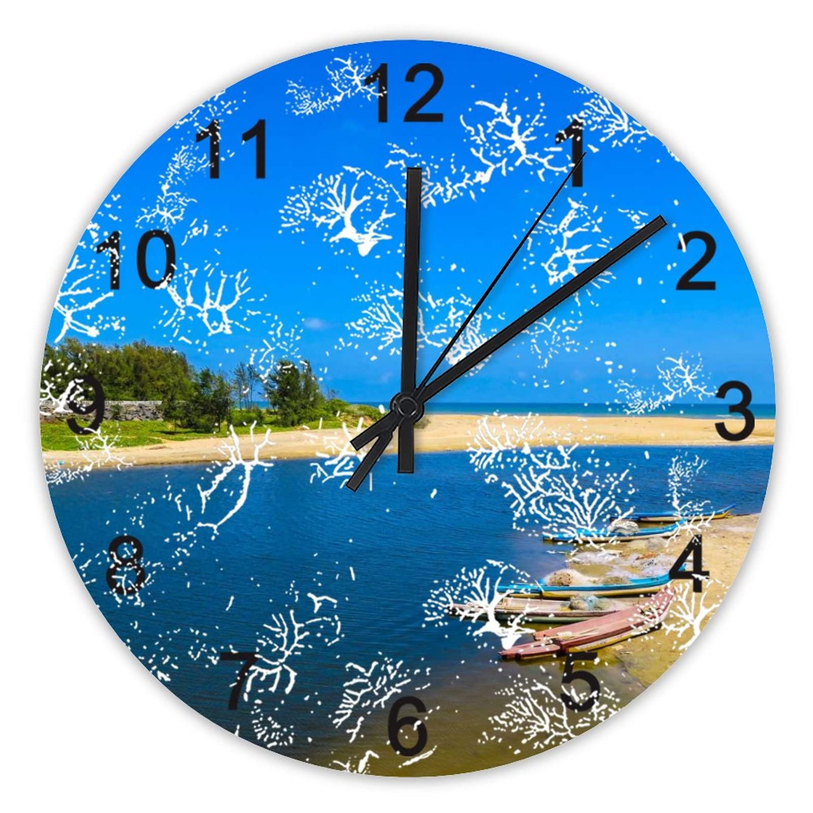 Horloge murale silencieuse de 40,6 cm fonctionnant à piles pour cuisine et bureau