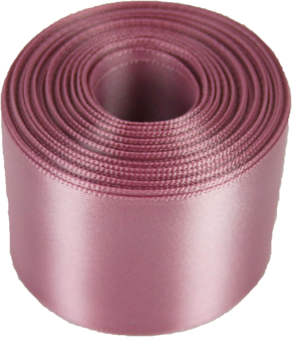 5 Yards Rolled up 1-1/2" Single FACE Satin Ribbon 100% Polyester Choose Color (165 - Rosy Mauve)