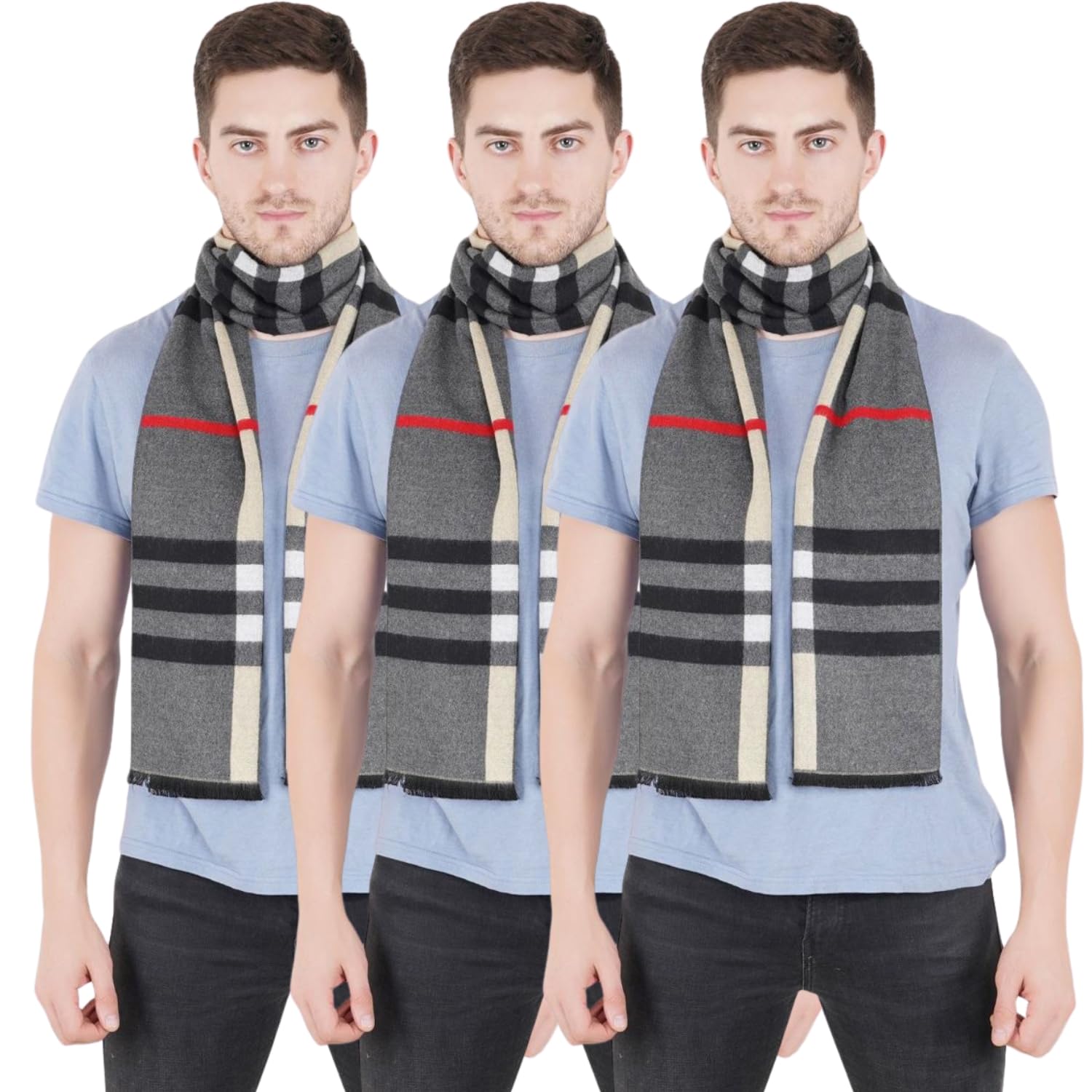 eleg & stilance Small Check Checkered Pattern Mufflers Cum Scarves Cum Stoles Woolen Men and Women's Color may vary Scarf-picture-12