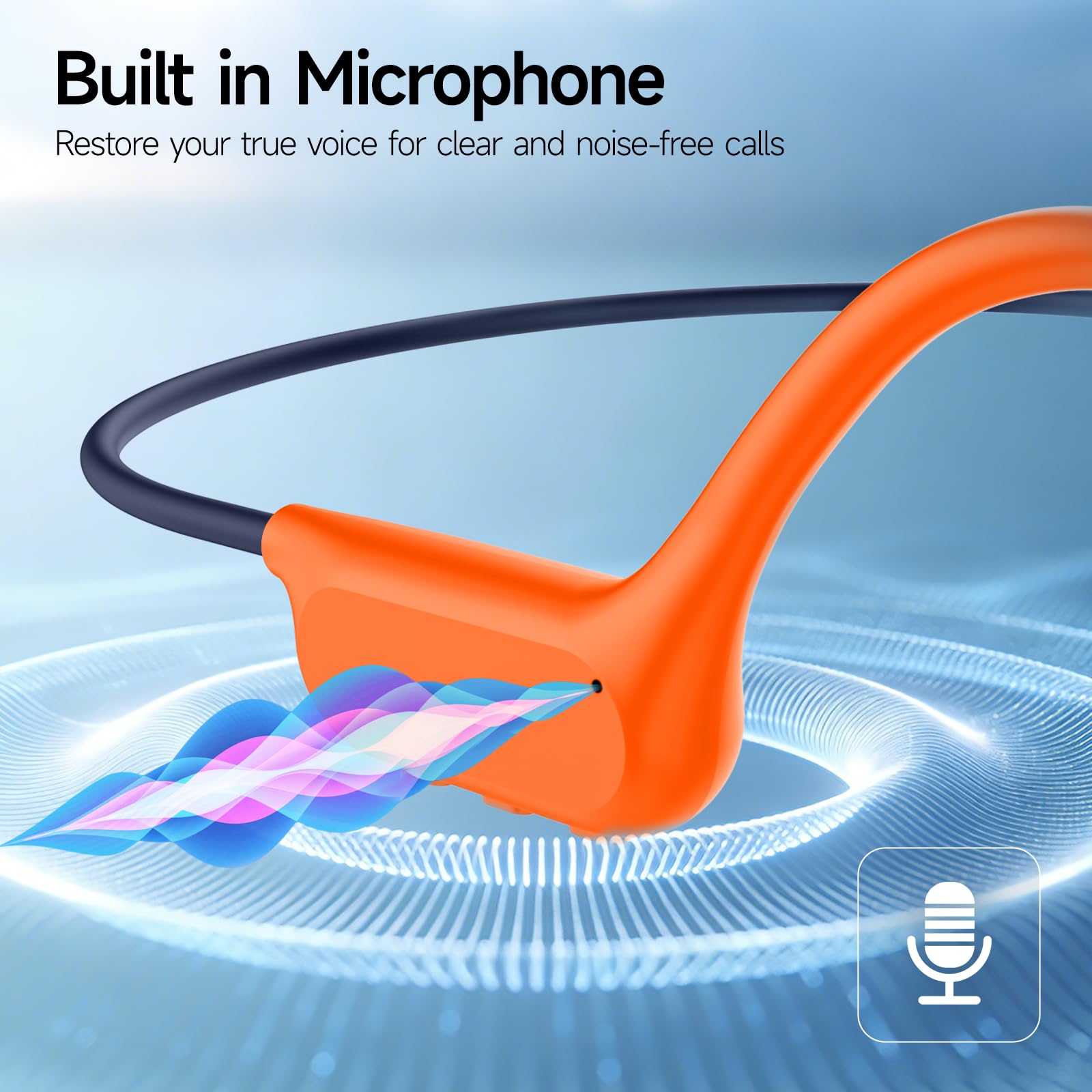esonstyle Kopfhörer Schwimmen Bluetooth 6.2 - IP68 wasserdichte, Knochenschall Kopfhörer mit 8GB Speicher MP3-Player, Unterwasser Sport-Kopfhörer für Schwimmen, Laufen, Fahrrad, Orange