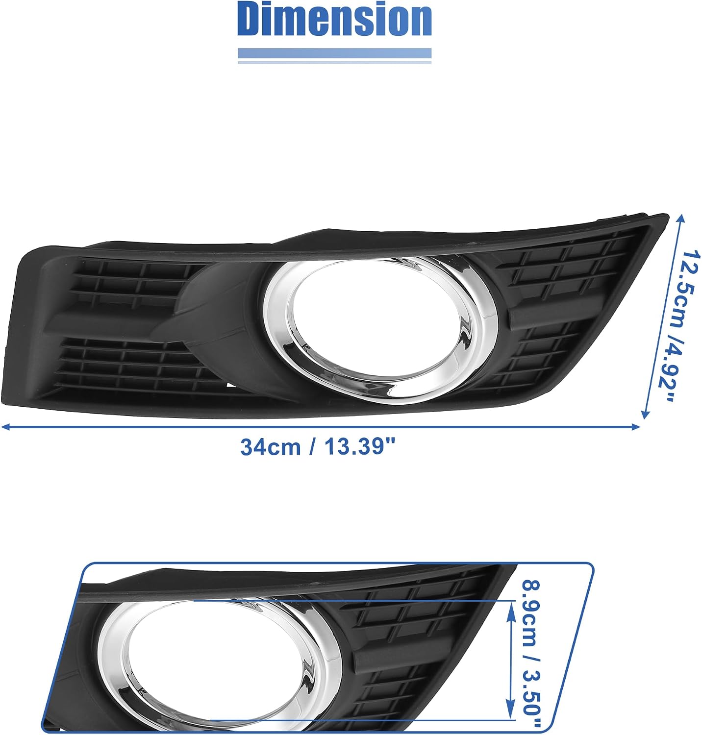 X AUTOHAUX Set of 2 Front Left Right Fog Light Cover Bezel Trim Black for Cadillac SRX 2010-2016 25778388 25778389