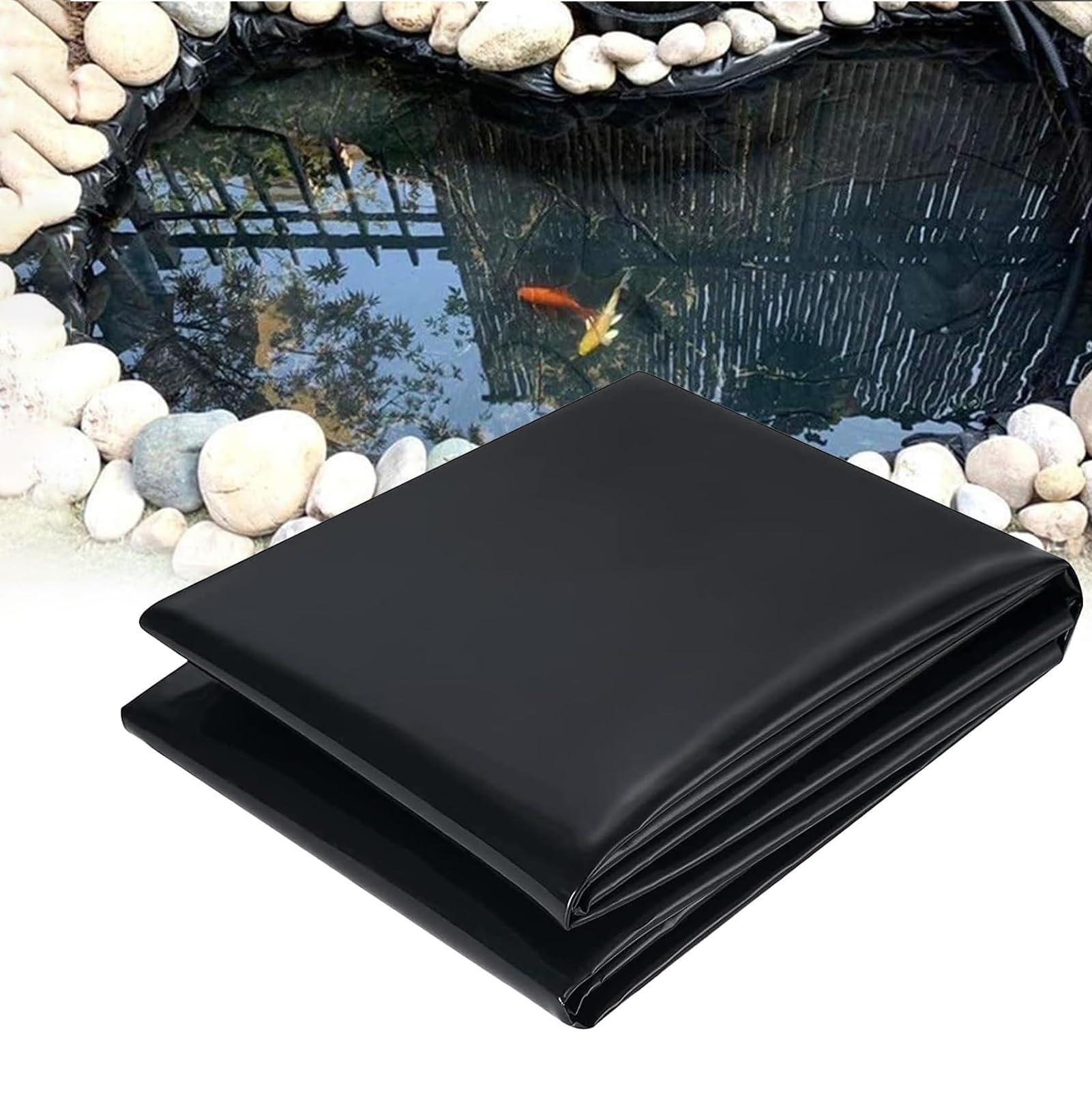 12X14m Teichfolie Poolfolie Hochwertige Folie Gartenteich Teichplane Große Fischteichfolie, für Fischteiche,Brunnen,Wassergarten und Wasserfall Schützen Sie Teiche