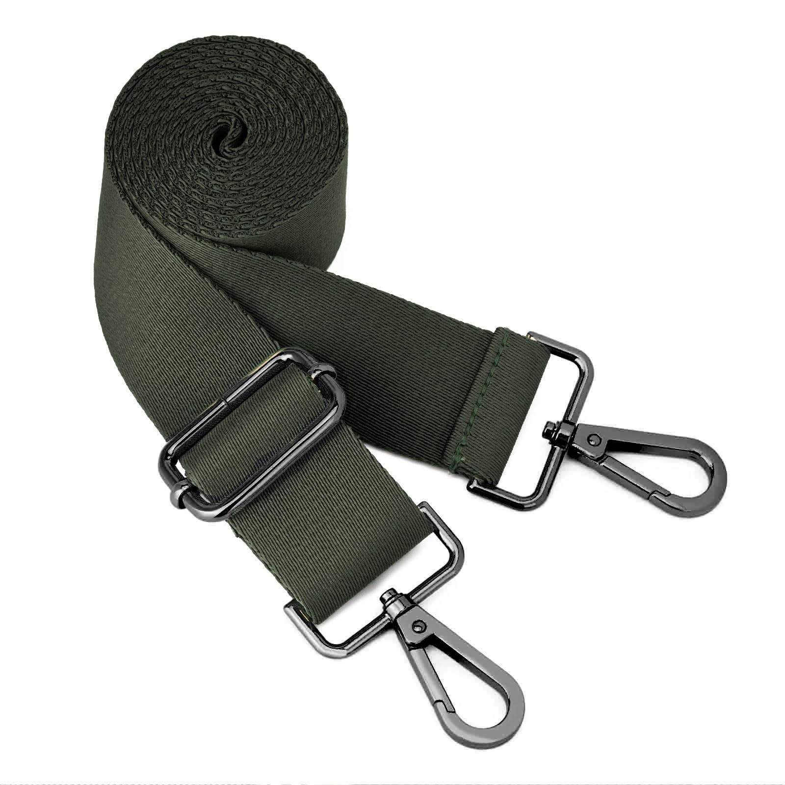 ZOOEASS Nickel Buckles Wide Shoulder Strap (Solid),Adjustable Replacement Belt Crossbody Canvas Bag Handbag (Olive Green)-image-26