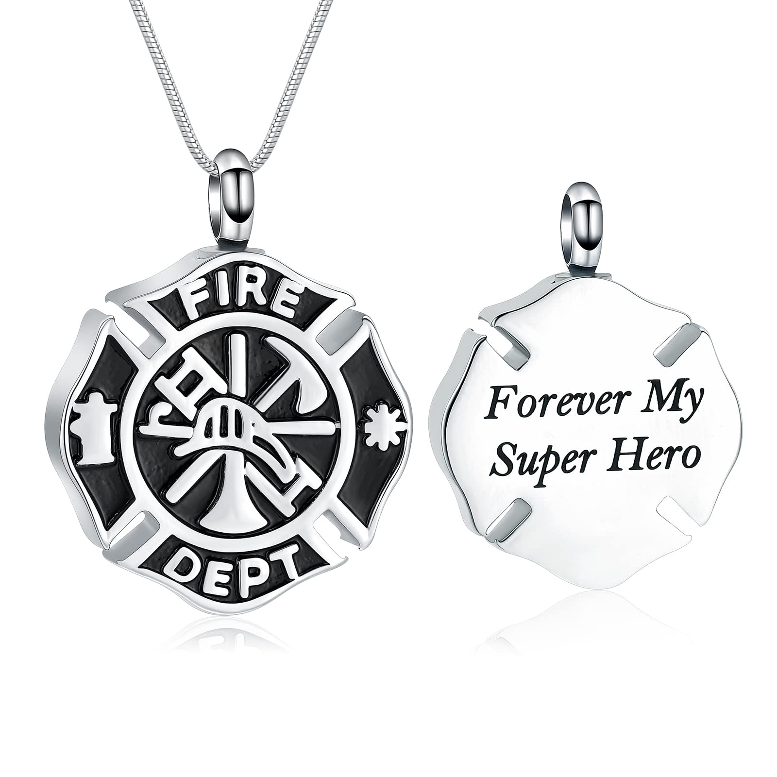 memorial jewelry Firefighter Fire Dept Round Cremation Pendant Cremation Jewelry for Ashes