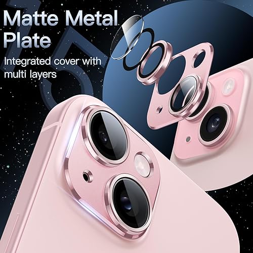 Miniatura 10 de JETech Protector de lente de cámara para iPhone 15 de 6.1 pulgadas y iPhone 15 Plus de 6.7 pulgadas, cobertura completa, cubierta de anillo de