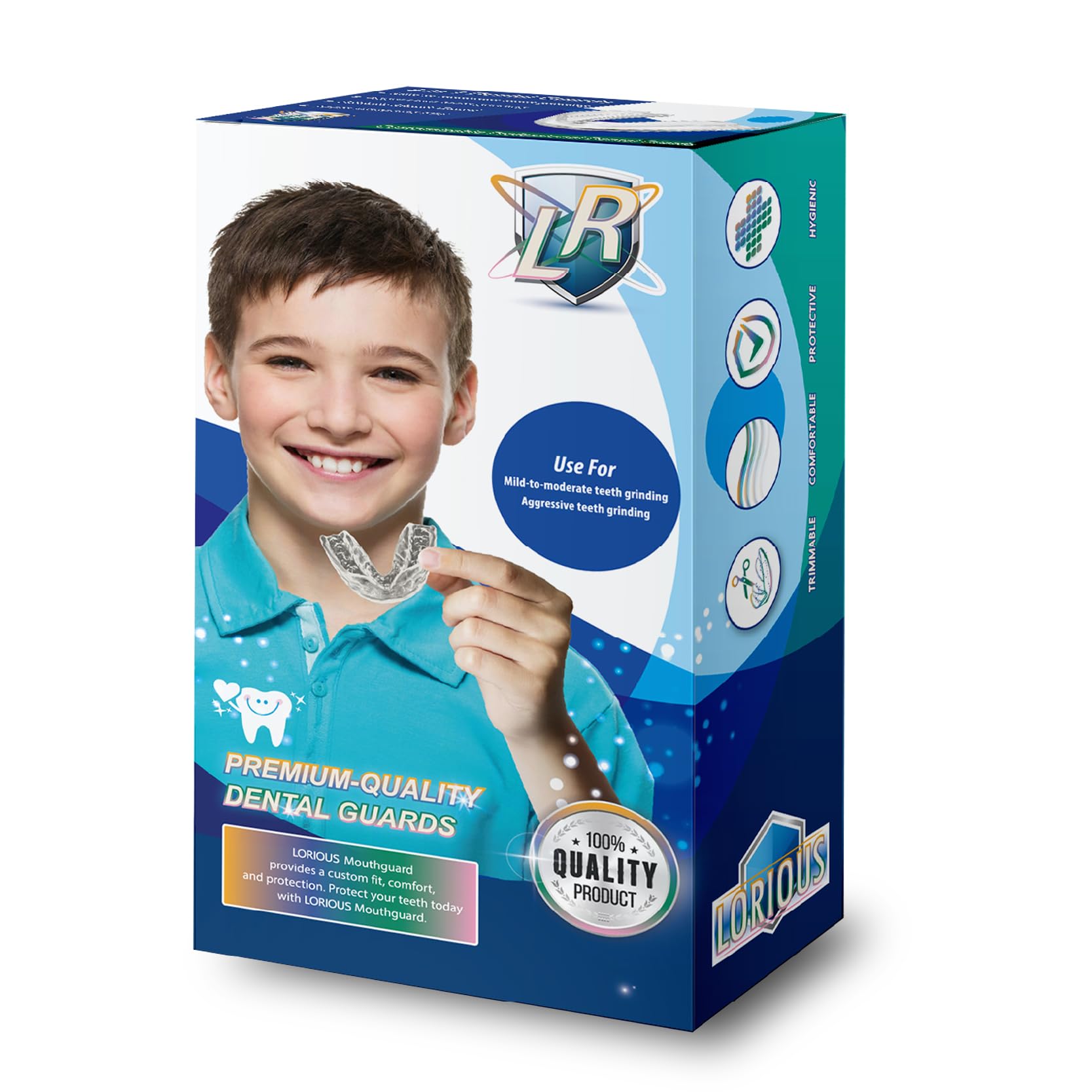 Moldable Mouth Guard for Teeth Grinding at Night Pack of 6 (2 Regular Size and 4 Small Size) for Kids and with Smaller Mouths, Custom-Fit Dental Bite