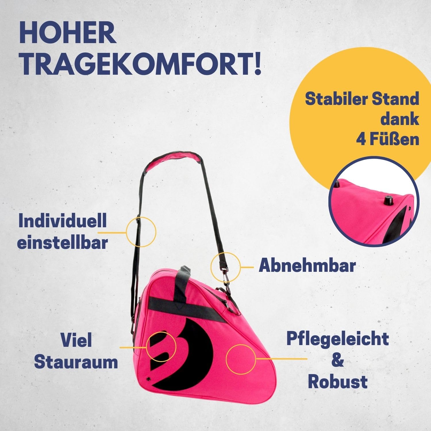 BEST SPORTING Tasche für Inlineskates und Schlittschuhe I Schlittschuhtasche mit verstellbarem Trageriemen I Rollschuhtasche I große Inliner-Tasche I Schlittschuhe Tasche