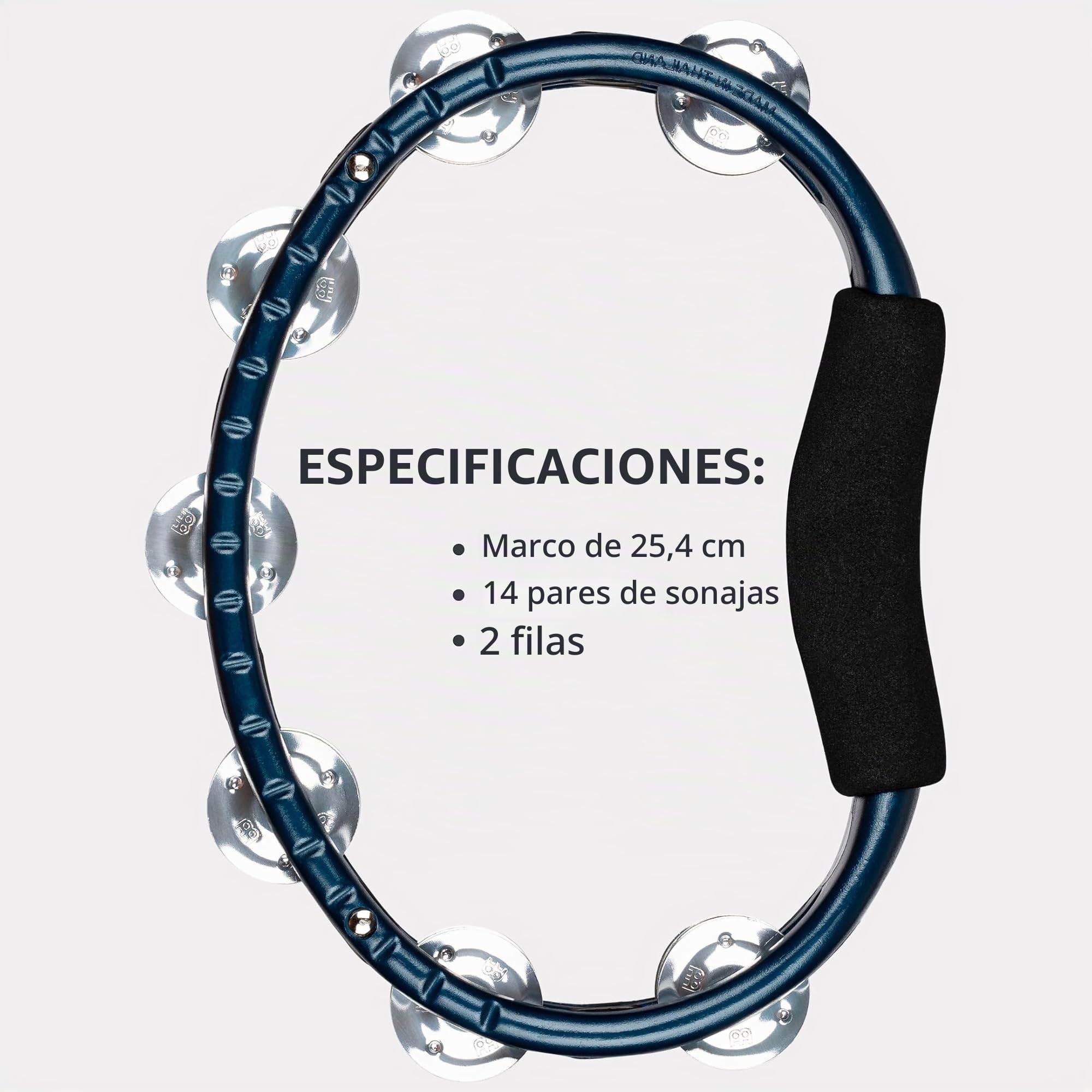 MEINL Percussion Hand Tambourine - Aluminio Azul, TMT1A-B