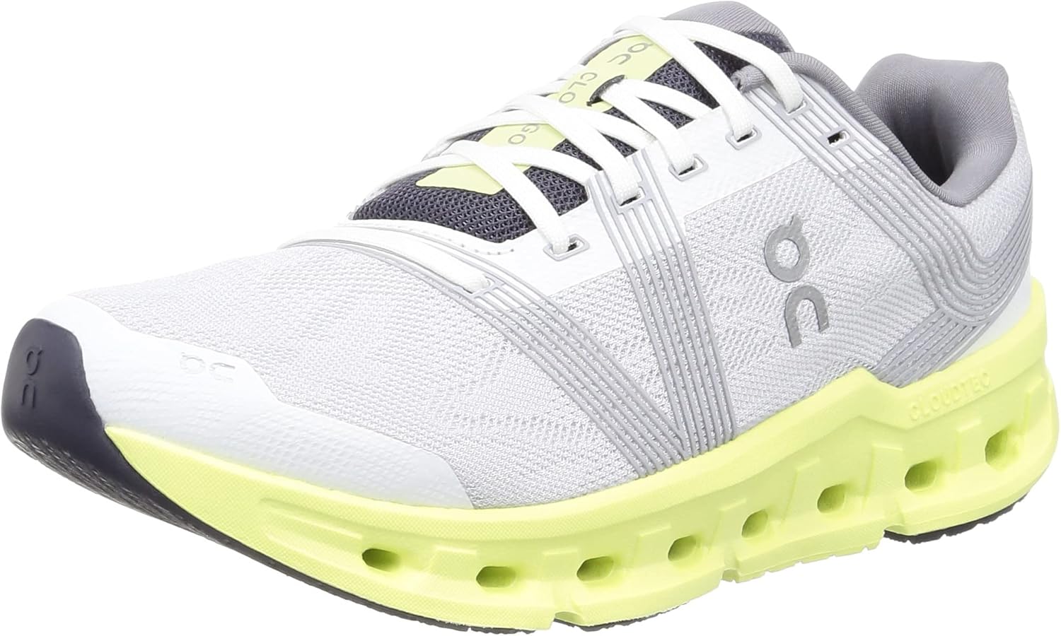 On Women's Cloudgo Sneakers, Frost/Hay, White, Green, 8 Medium US