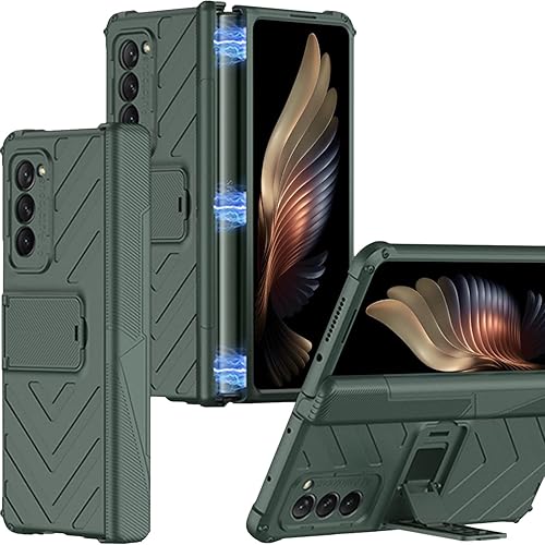 Miimall Funda compatible con Z Fold2, funda Z Fold 2, protección magnética de bisagra, soporte ajustable, policarbonato duro, todo incluido, funda