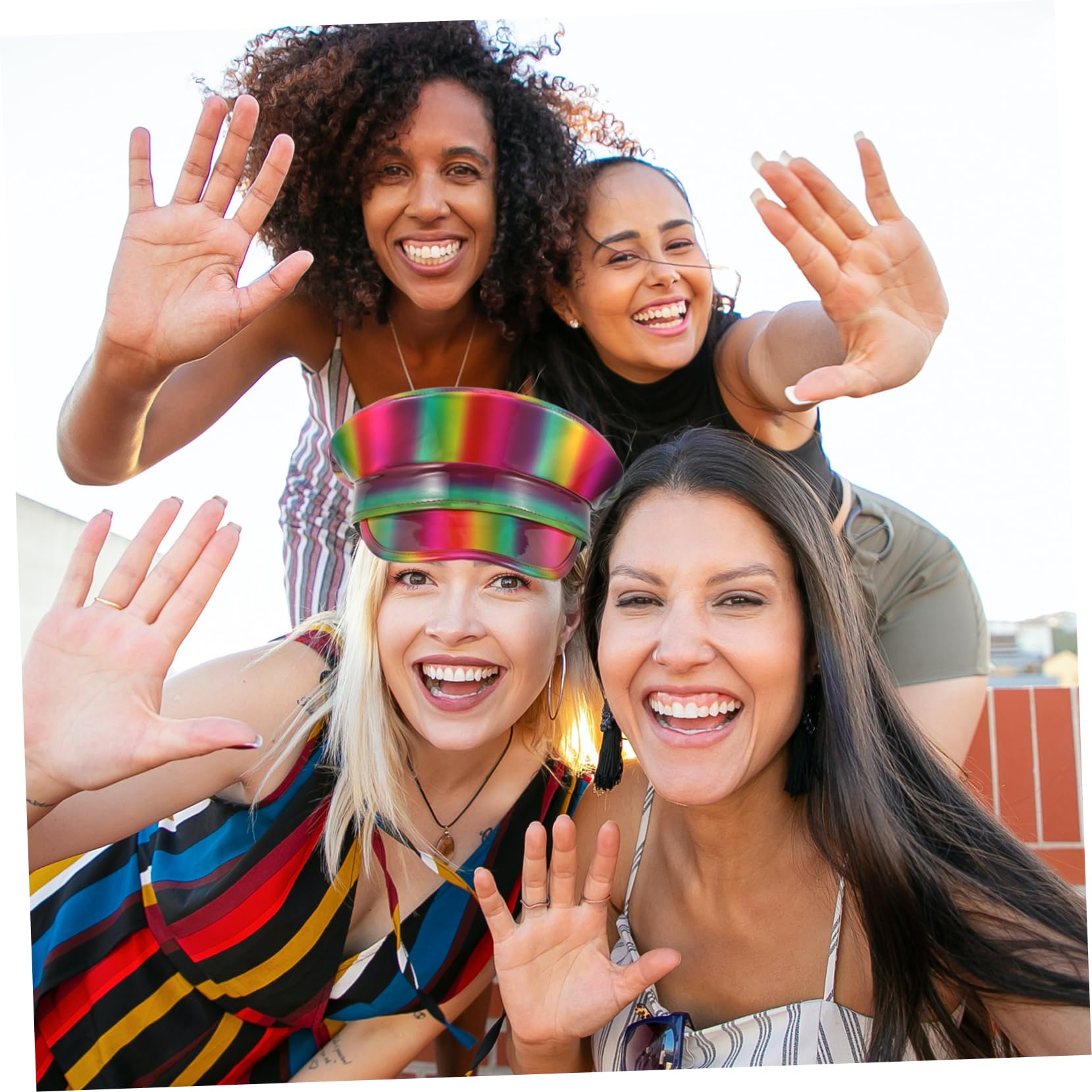 FRCOLOR Sombrero Colorido para Mujer de Cuero para Fiesta y Halloween | Diseño Creativo y Divertido, Ligero y Cómodo de Llevar, Adecuado para Fiestas Temáticas y Celebraciones