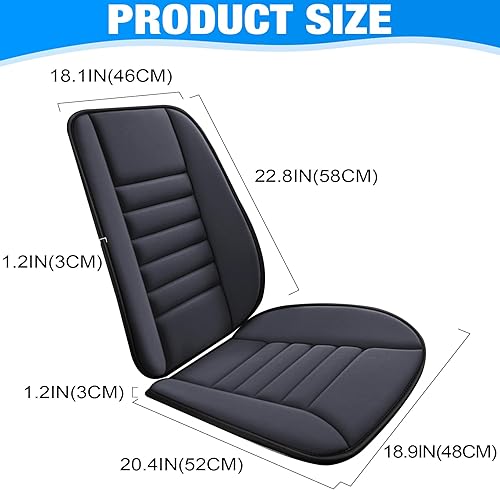 Miniatura 29 de MYFAMIREA Cojín de asiento de automóvil y almohada de apoyo para respaldo de 1.2 pulgadas de grosor, cojín de espuma viscoelástica para silla de Gris