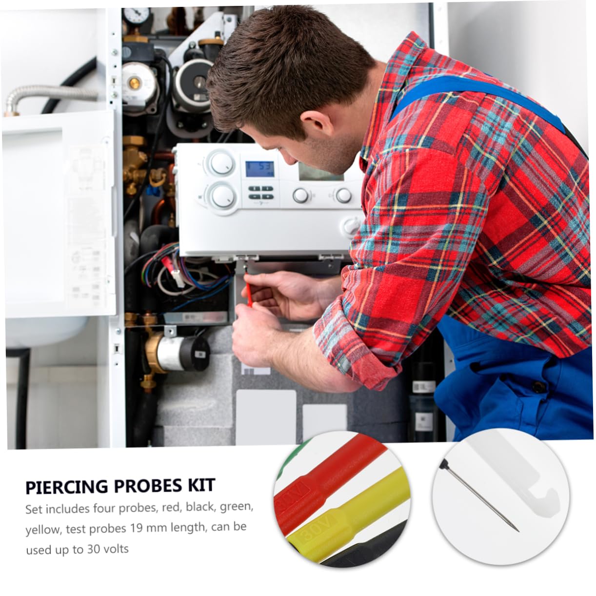 Tofficu 2 Set Perno Perforante Dell'isolamento Kit Sonda Posteriore Per Multimetro Sonda A Filo Mini Perforatore A Filo Kit Di Sonde Perforanti Black Plastica 4 Pezzi * 2