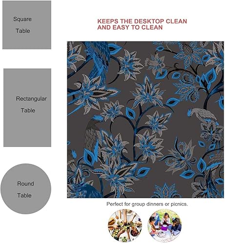 Miniatura 3 de Manteles florales de mesa de tela para Fiestas - Manteles de picnic para decoración de cena en el hogar, 30 x 30 pulgadas