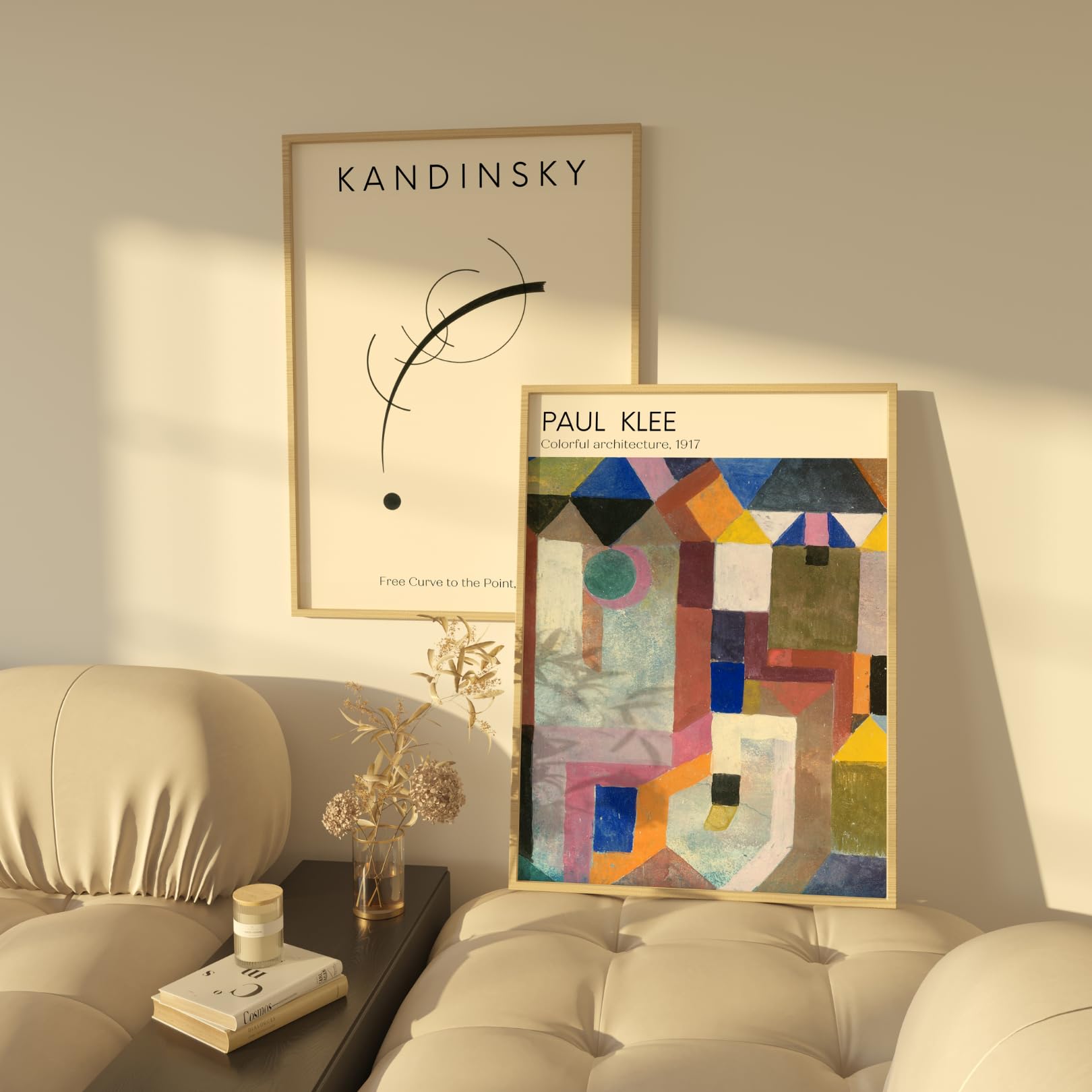 ZoeyAustin® 3 dwustronny druk artystyczny, zestaw plakatów, DIN A3 (30 cm x 42 cm), stylowy plakat ścienny, 6 obrazów ściennych, dwustronne obrazy (koniczyna/Kandinsky, bez ramy - DIN A3)