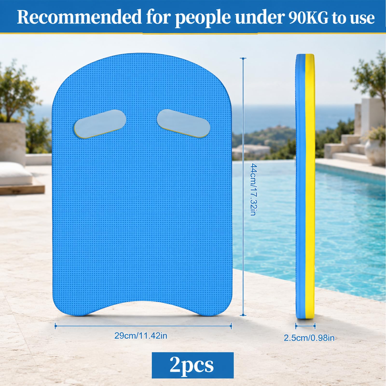 2 Stück Schwimmbrett Kickboard, Eva Water Trainingsausrüstung Mit Griffen zum Schwimmenlernen Trainieren Spielen Schwimmboard, für Schwimmanfänger Fortgeschrittene