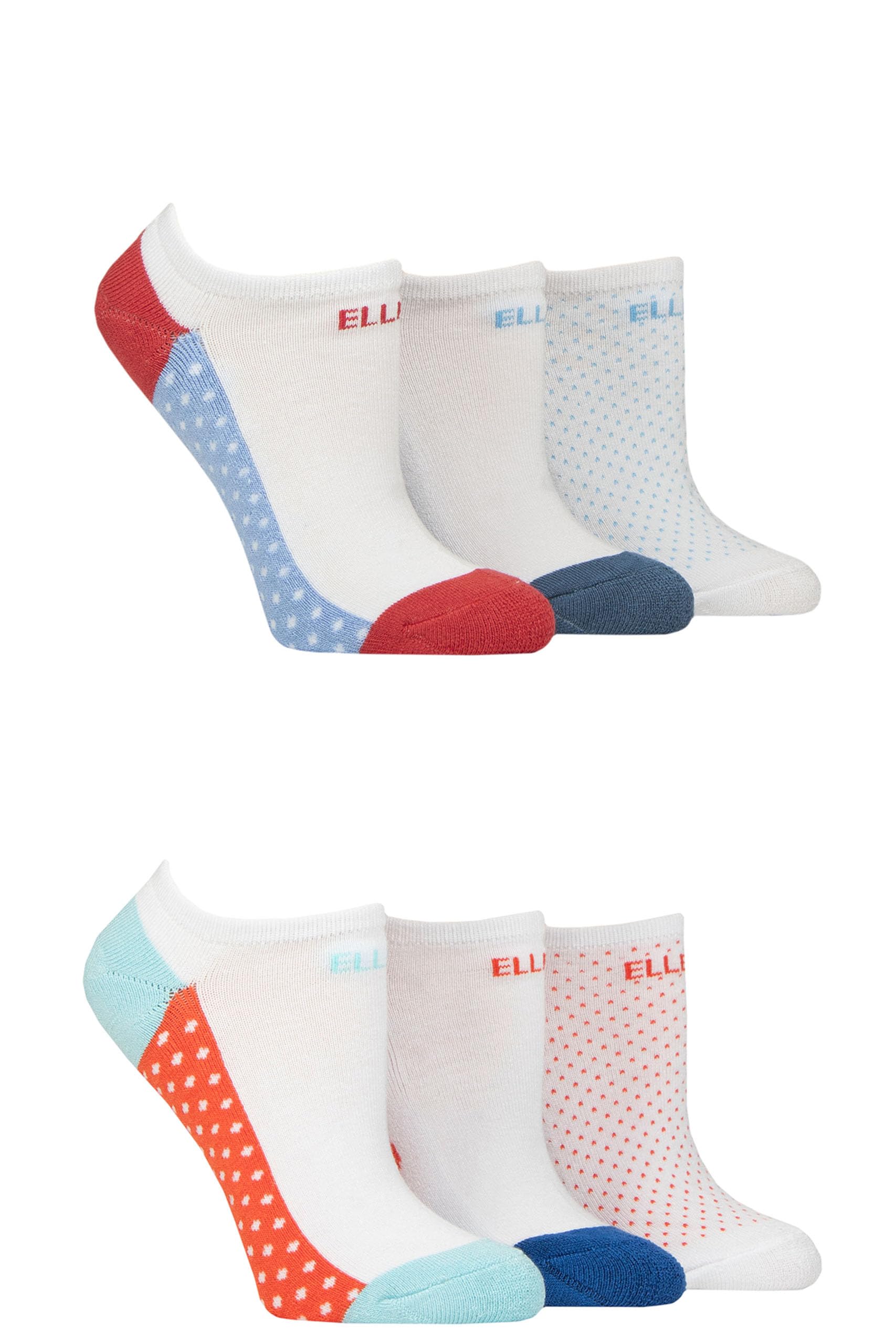 ELLE Women's Socks, No Shows, Invisible, Short, Low, Soft Breathable Bamboo, Cushioned Comfort, Multipack of 6 Pairs in Size 4-8 Glazed Mandarin