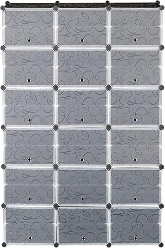 Miniatura 6 de cffs 12-Tier Portable 72 Pair Shoe Rack Organizer 36 Grids Tower Shelf Storage Cabinet Stand Expandable for Heels, Boots, Slippers, Black