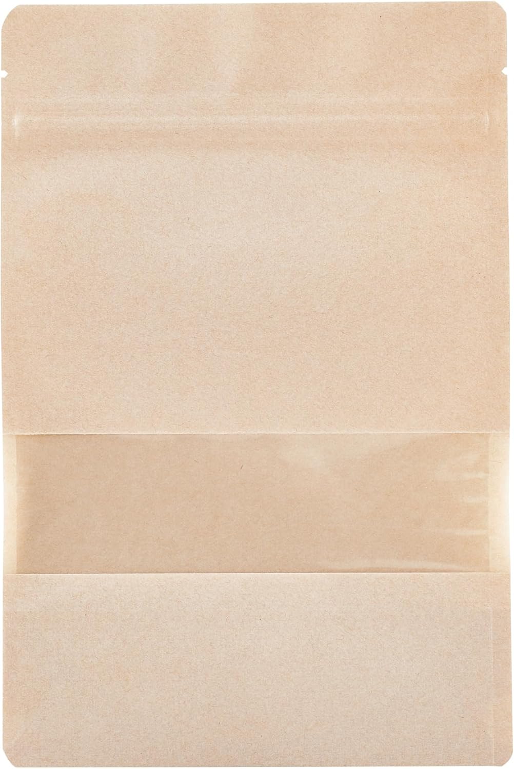 Restaurantware Bag Tek 8.9 X 5.9 X 1.6 Inch Heat Sealable Bag 100 Food Storage Storage Bag - Resealable With Transparent Window Kraft LLDPE Zipper Lock Pouch No Grease Sturdy And Durable