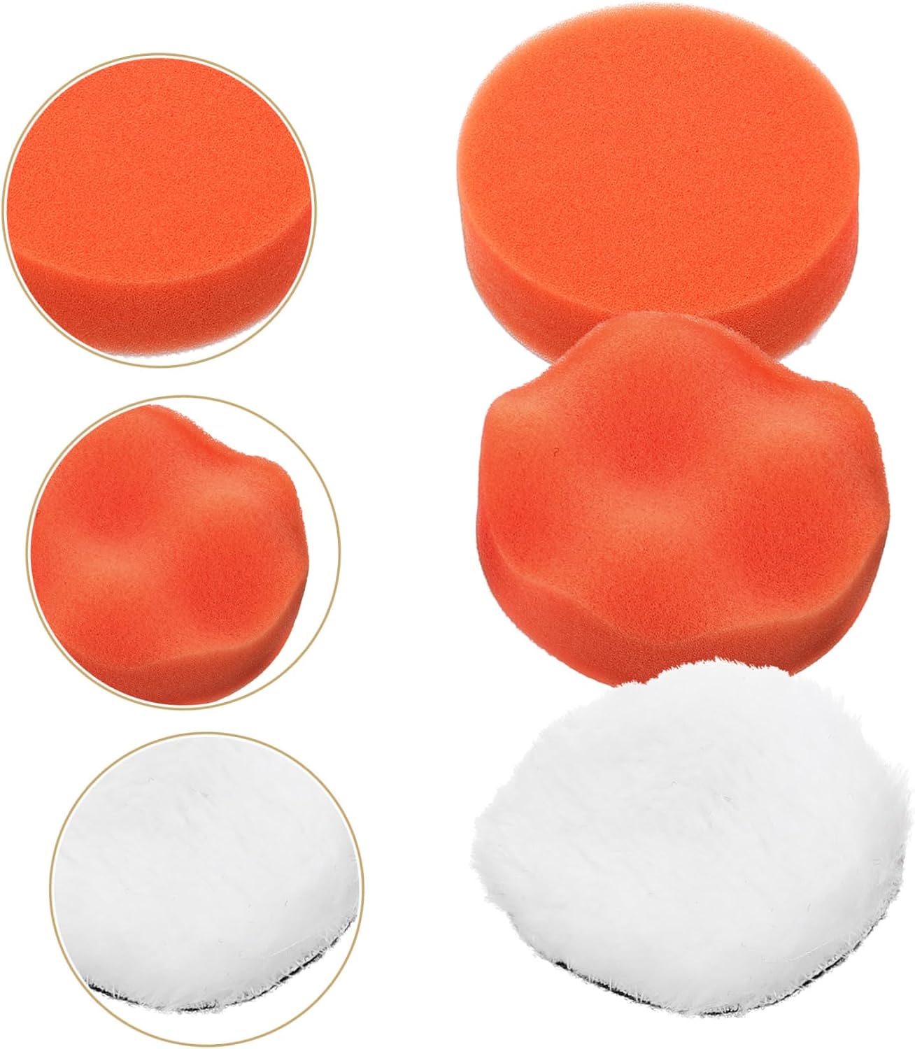 GLEAVI 3pcs Drill Buffer Attachment Set Sponge Polishing Pads for Car Detailing Scratch Repair Buffing High Efficiency Buffing Wheel Accessory for Polishing Machines
