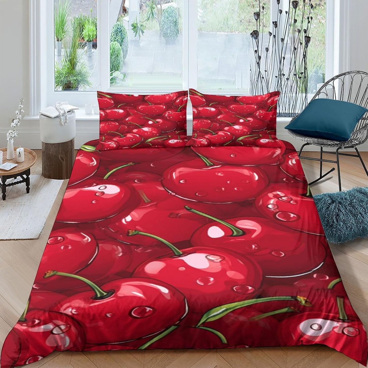 Parure de lit fruit housse de couette 260x240 cm imprimé 3D en microfibre