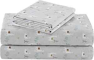 Comfort Spaces 100% Cotton Sheet Set Breathable, Lightweight, Soft with 12" Elastic Pocket Fits up to 14" Mattress, All Season Cozy Bedding, Matching Pillow Case, Twin XL Lama Multi 3 Piece