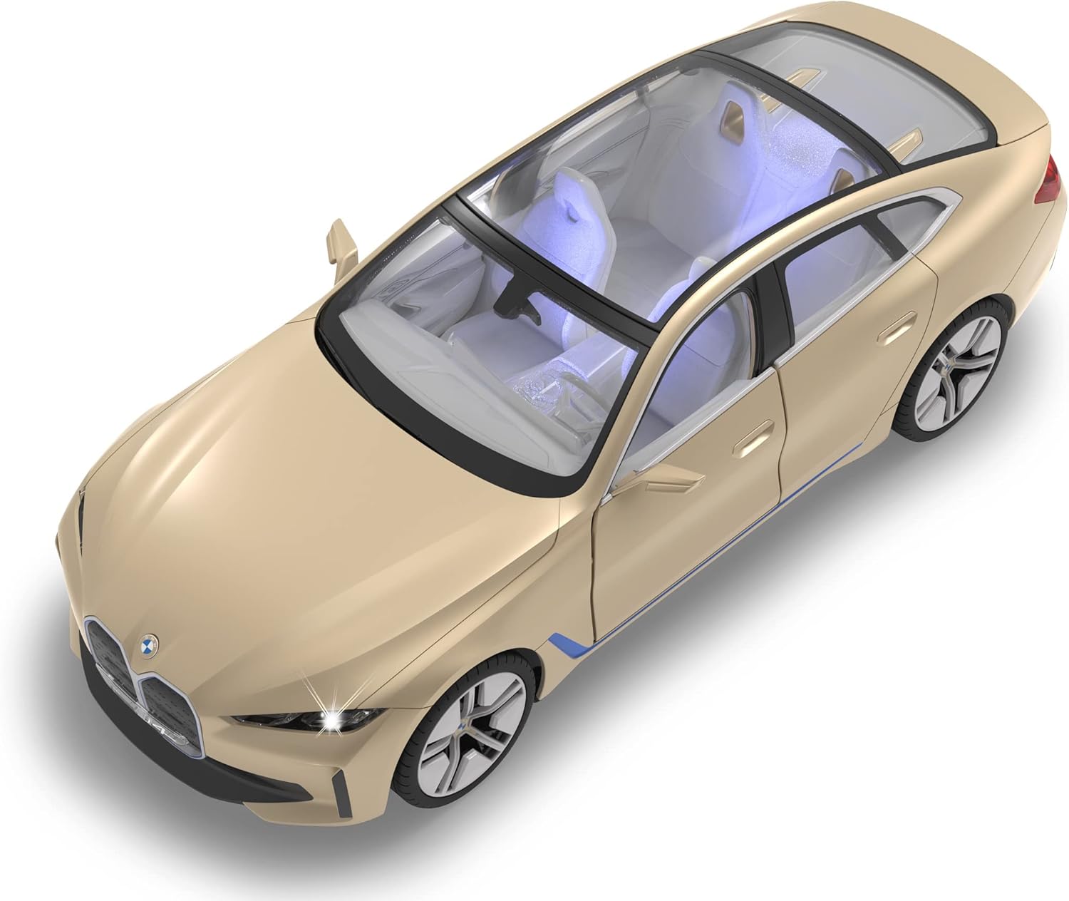 JAMARA BMW i4 Concept 1:14 2.4GHz - Officially Licensed, Approx. 1 Hour Driving Time, Approx. 11 km/h, Perfectly Replicated Details, Detailed Interior, LED Interior Lighting, Gold, 402108