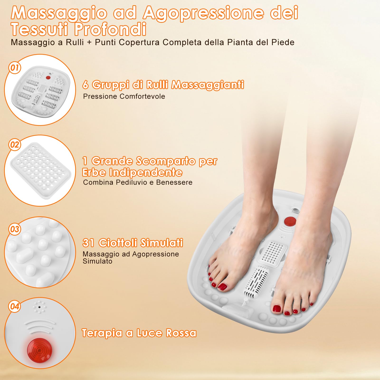 Pediluvio Massaggiatore Piedi Pieghevole,con Riscaldamento e Telecomando,idromassaggio piedi 24 Temperature Regolabili, Pietra Pomice,Bolle,6 Timer,6 Rulli Massaggianti