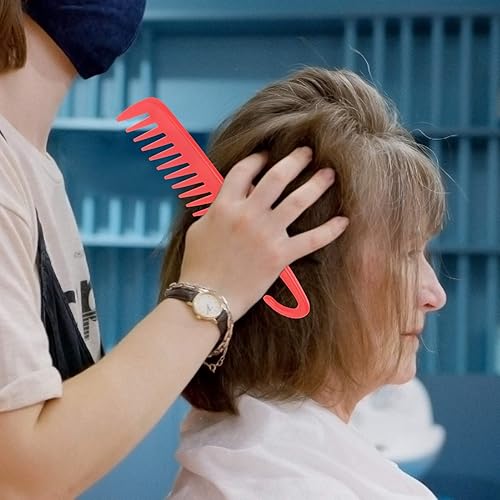 Miniatura 4 de YEEPSYS Peine de dientes anchos para cabello rizado, cabello largo, cabello mojado, peine desenredante, peine de pelo de paleta (rosa)