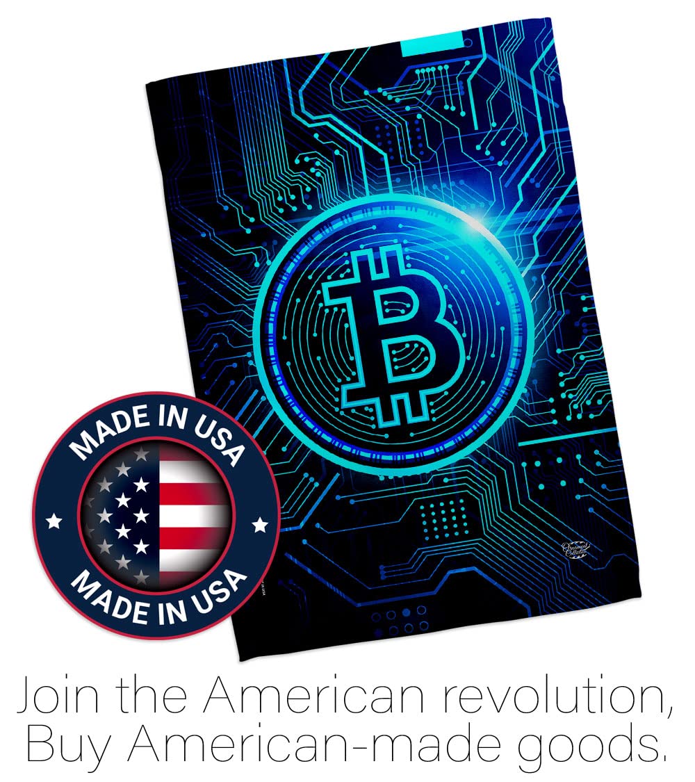 Amazon.com: Blue Bitcoin House Flag - Pack Novelty Merchant Open Sale Store  Retail Business Advertisement Promotion USA Vintage Applique - Decoration  Banner Small Garden Yard Gift Double-Sided Made in 28 X 40 :