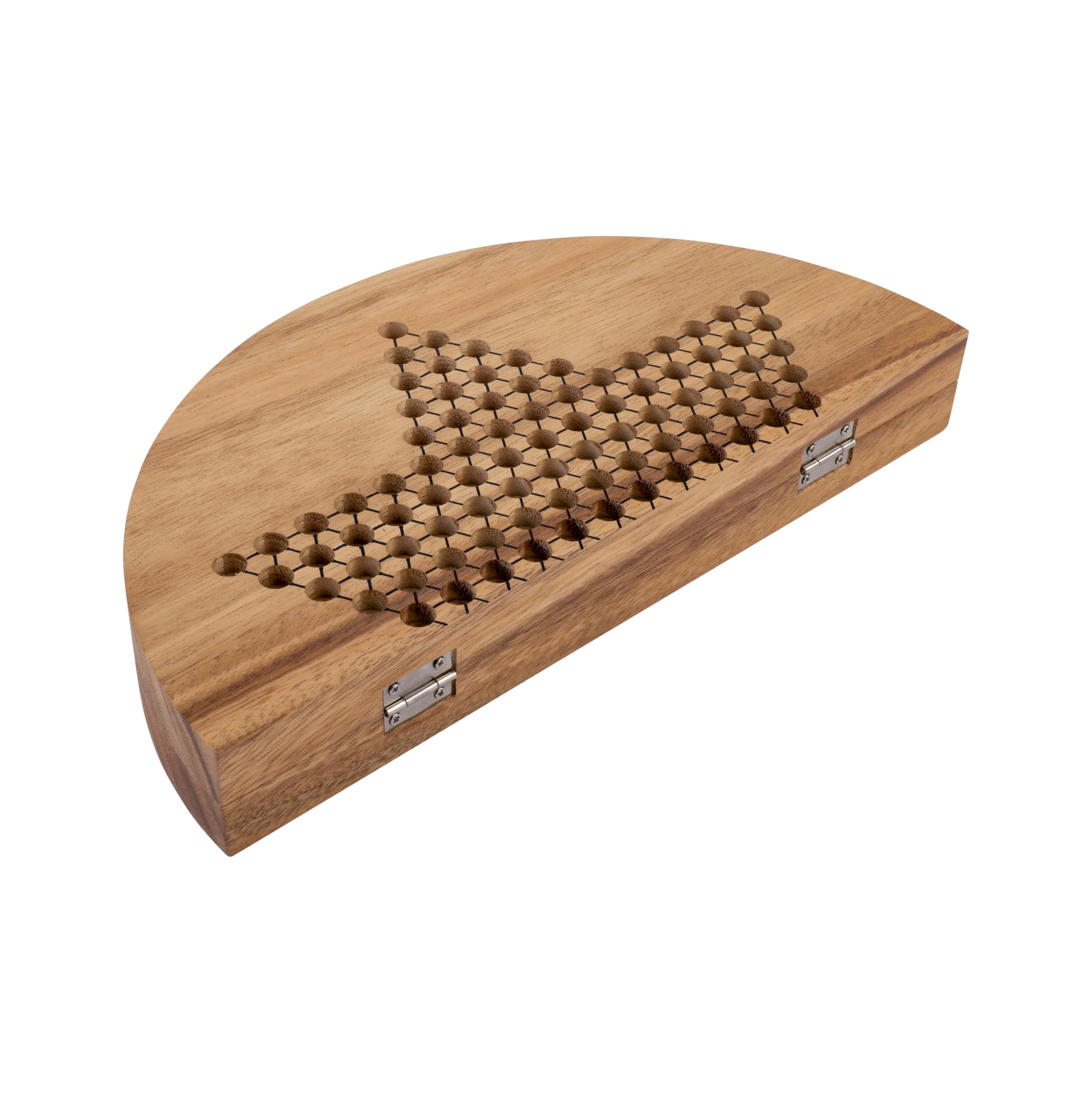 Damas Chinas XL Juego de Madera 32 cm – Tablero Redondo Plegable – Juego de Estrategia 2–6 Jugadores – Desde 7 Años – Reglas Incluidas – Engelhart 350305