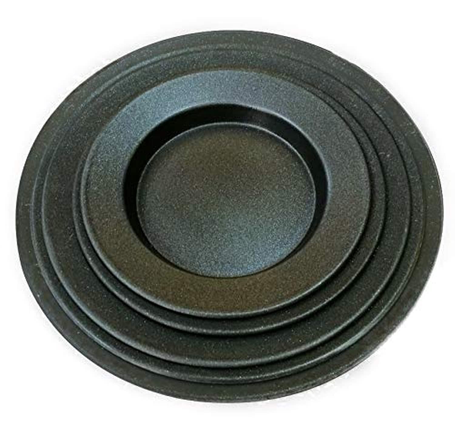 AYDA Non Stick Kunefe Plate, Cooking and Serving Plates for Kunafa, Kataifi, Knafeh and Shredded Phyllo Dough Tray- RED (5 Pcs SET)