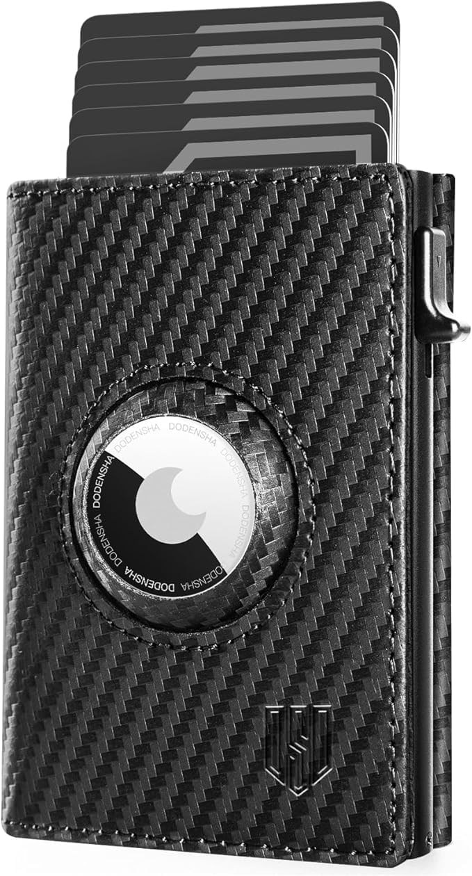 DODENSHA® AirTag* Tarjetero Hombre Protección RFID I Cartera Hombre I Carteras para Inteligente para más de 10 Tarjetas I billeteras para I carteiras Homens pie