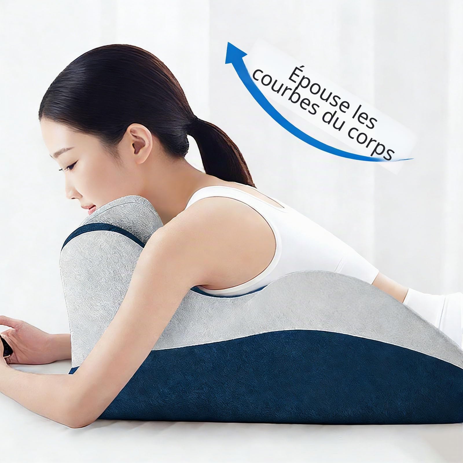 Coussin sexuel pour les couples avec mousse à mémoire de forme - Coussin biseauté souple avec fonction de soutien ergonomique pour différentes positions pour s'asseoir et s'allonger - Coussin lombaire