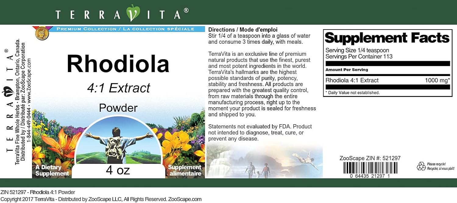 Rhodiola 4:1 Powder (4 oz, ZIN: 521297) - 3 Pack
