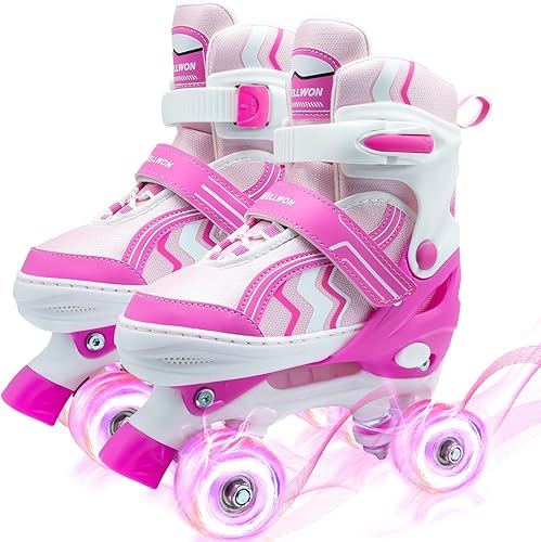 Miniatura 12 de Patines de Ruedas para Niños, 4 Patines de Ruedas Ajustables con Ruedas Iluminadas, Patines de Ruedas para Niñas y Niños, Niños Principiantes para