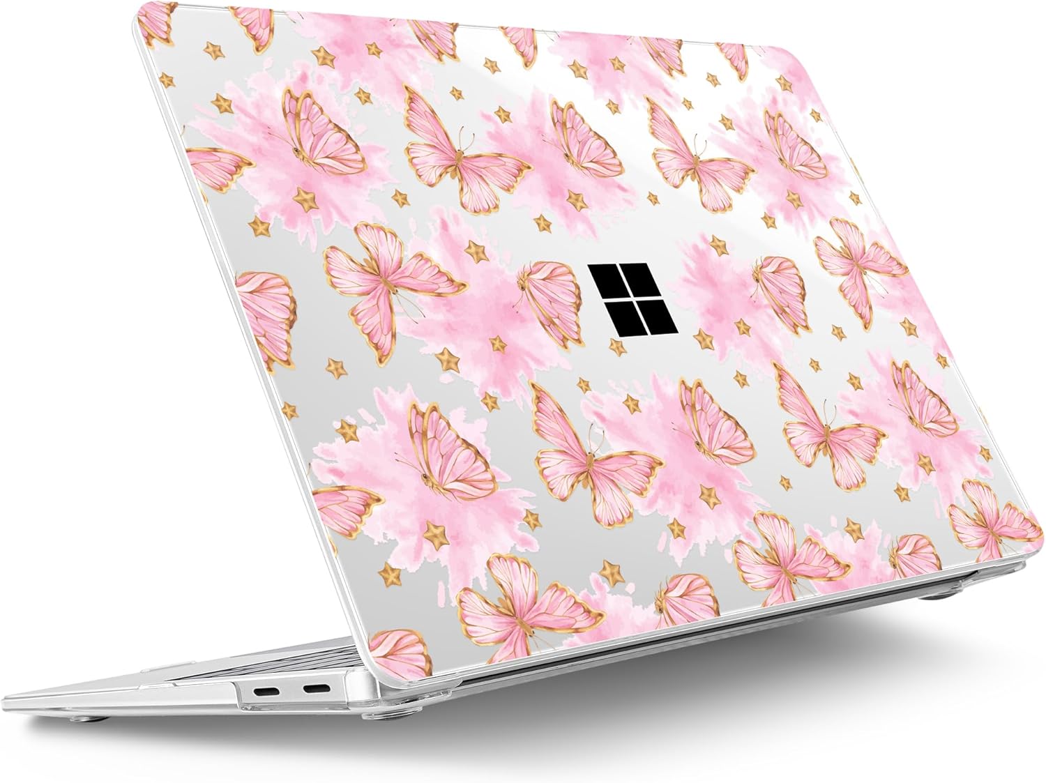 Tuiklol for 2025 Microsoft Surface Laptop 13 inch Case, Windows 11 Touchscreen Copilot+ PC Laptop 13 Model 2095 with Protection Surface 13 inch Cover,Pink Butterfly