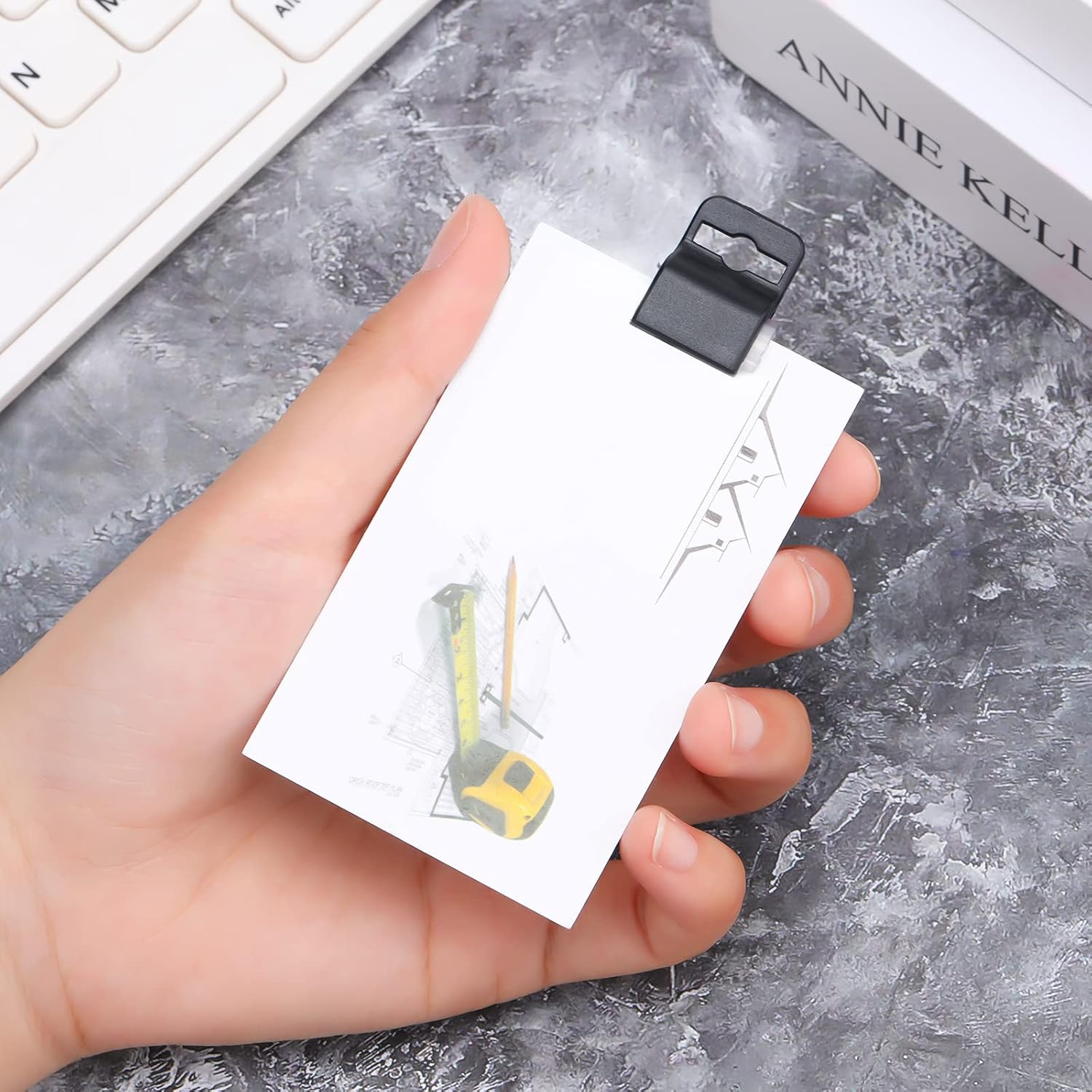 Eaasty 40 Pcs Black Gripper Card Holder Clamps for Standard Thickness ID Badge, CAC, Chip or Swipe Smart Card Black Secure and Strong Badge Holder ID Gripper