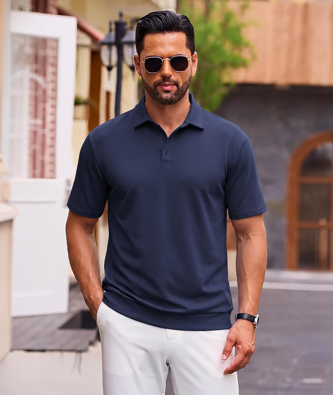 PRIVIMIX Mens Casual Polo Shirts Summer Short Sleeve Golf Shirt image 2