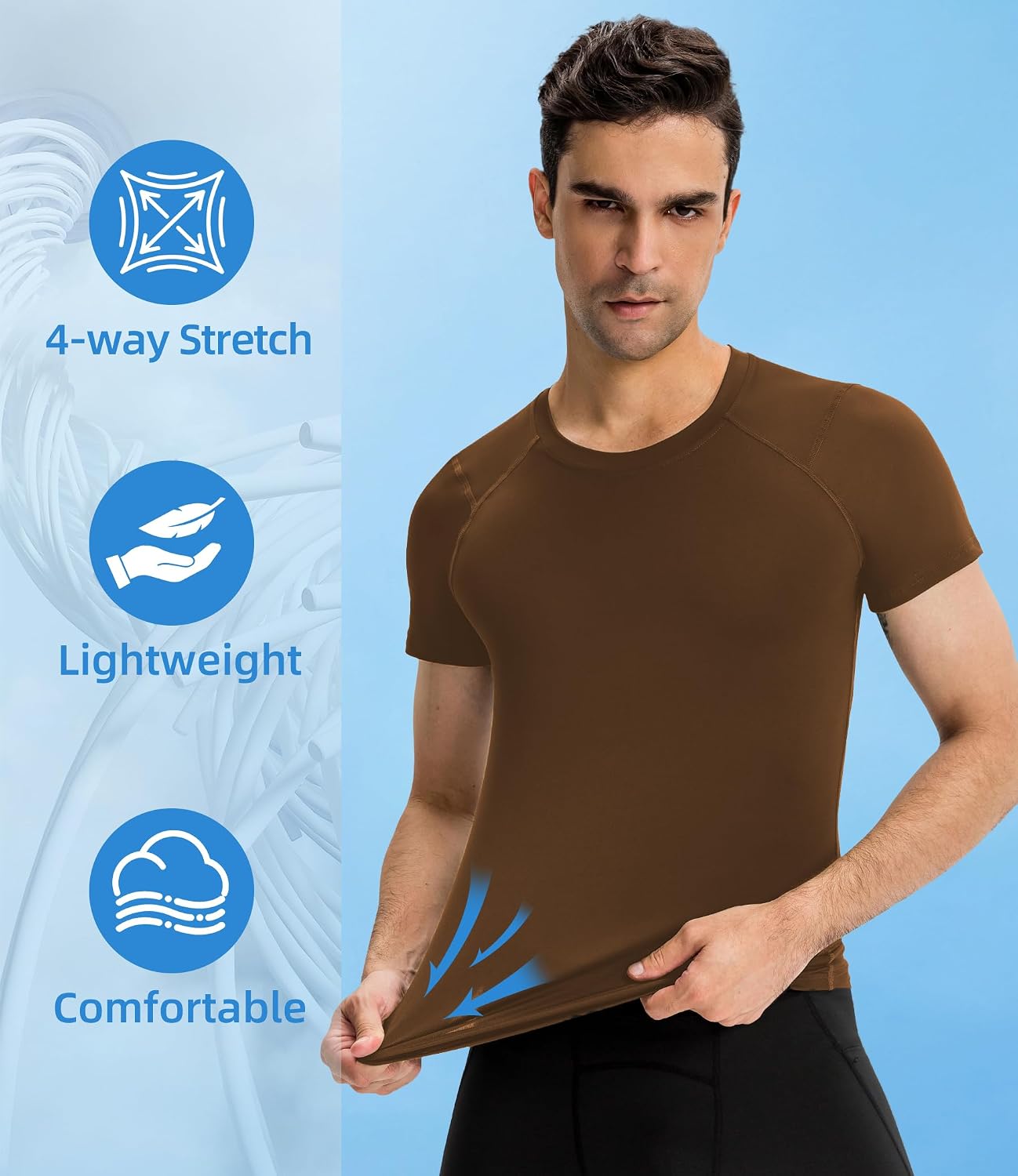 SPVISE Men's Compression Shirt Short Sleeve Cool Dry Workout Athletic T-Shirts Sports Undershirt Performance Compression Tops
