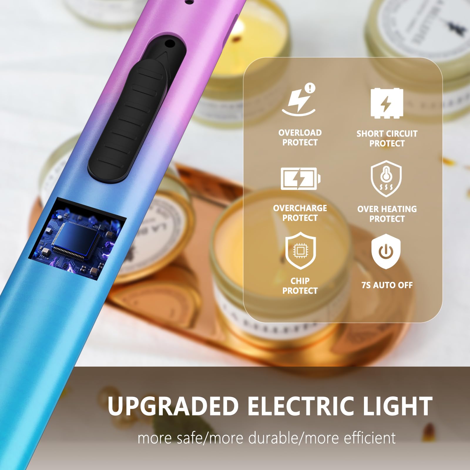 Accendicandela Elettrico, Accendino Ad Arco Senza Fiamma Ricaricabile USB Con Collo A 360 Gradi Antivento Per Accendicandela Camino Cucina Griglie Per Barbecue Fornello A Gas Da Campeggio 74173971