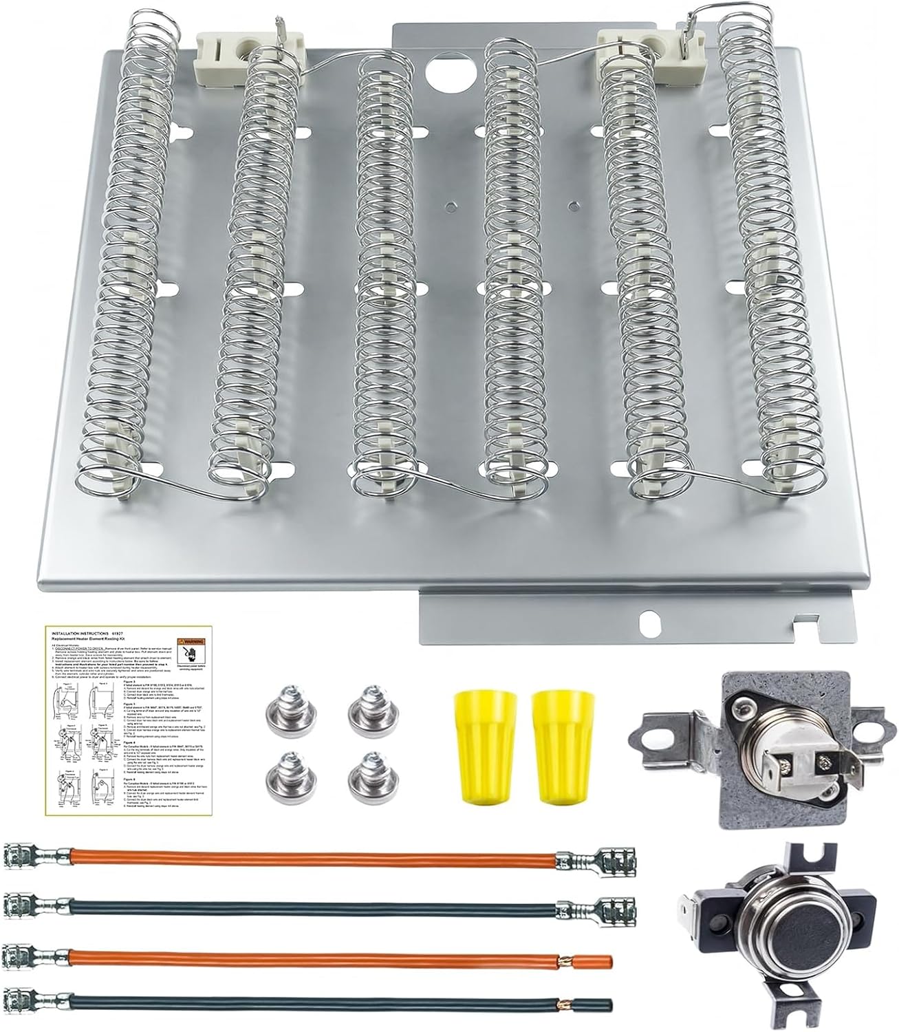 Upgraded 503978 61927 speed queen dryer heating element- Replaces 964P3, 61927, 503404, 56047, 56179 - Fits ADE3SRGS173TW01, ADE3LRGS171TW01, ADE30RGS171TW01 Models