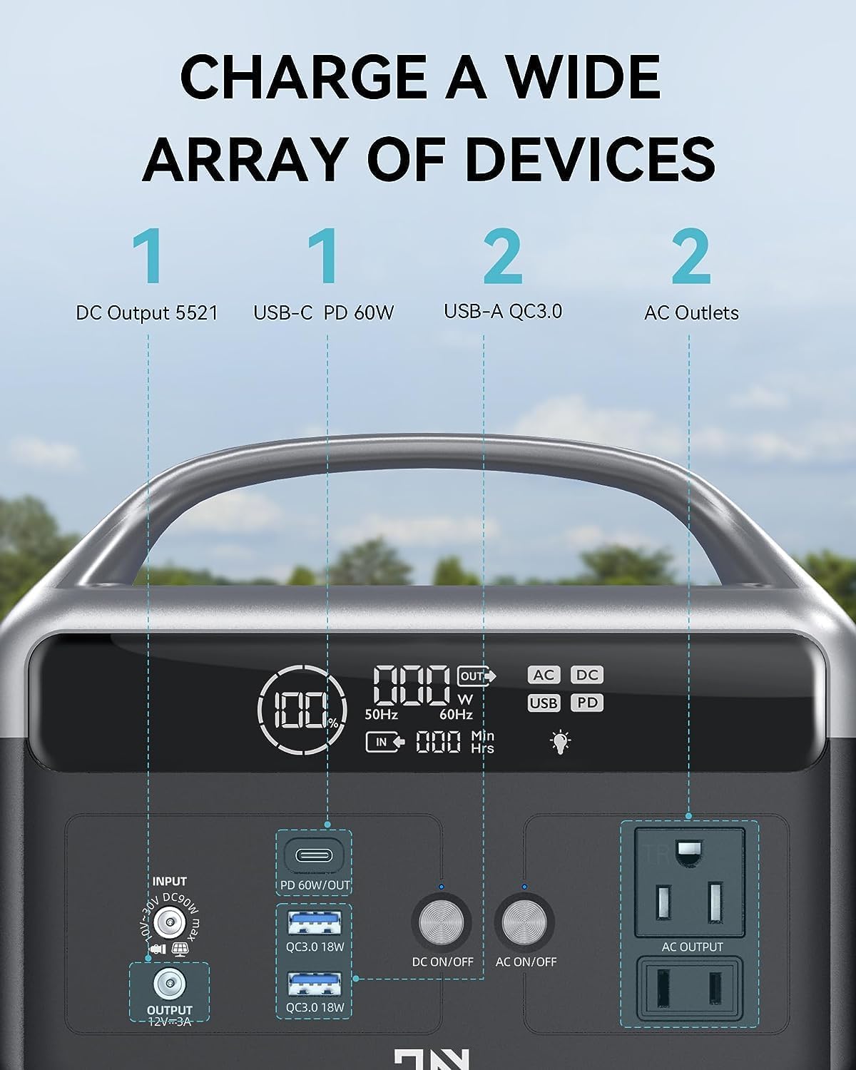 DaranEner Portable Power Station 300W (600W Surge), 192Wh Solar Generator LiFeP04 Battery with 2 AC Outlets, 2 Hrs Fast Charging, 60,000mAh Power Bank for Camping, Home Use, Emergency, RVs, Outage