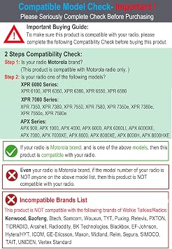 commountain Speaker Mic Compatible with Motorola Radios APX-6000 XPR-7550e