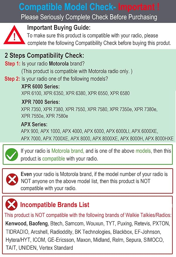 commountain APX 6000 XPR 7550e Earpiece w/Mic Compatible for Motorola Radios APX 8000 (7000 4000) XPR 7350e (7580e 7380e 7550 7350) APX6000 APX7000 APX8000 XPR7550 XPR7550e, Surveillance Headset by commountain - Image 2